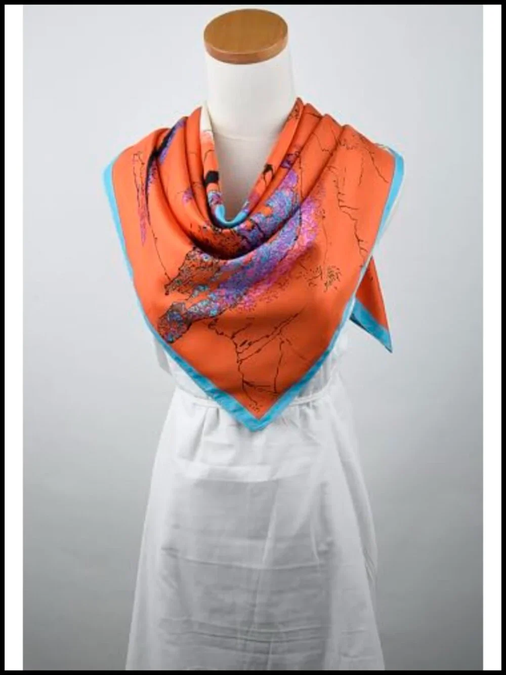 Oversized Silk-Feel Satin Square Scarf for Hair Wrap Headband Bandana